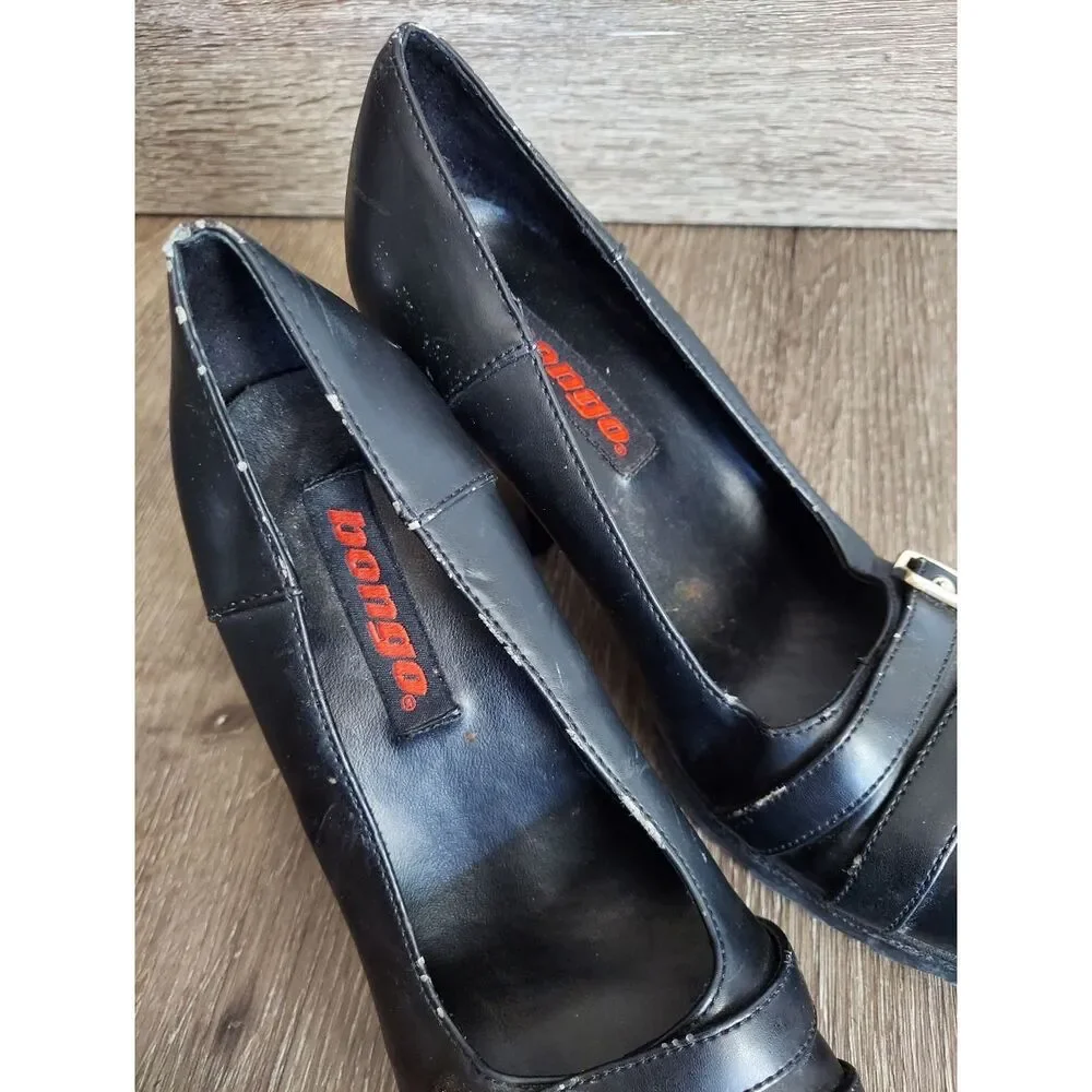 BONGO Vintage Y2K Bratz 90s Chunky Mary Jane Vegan Leather Black Loafer Sz 8